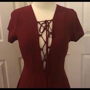 First Love/Nasty Gal midi, tie front dress